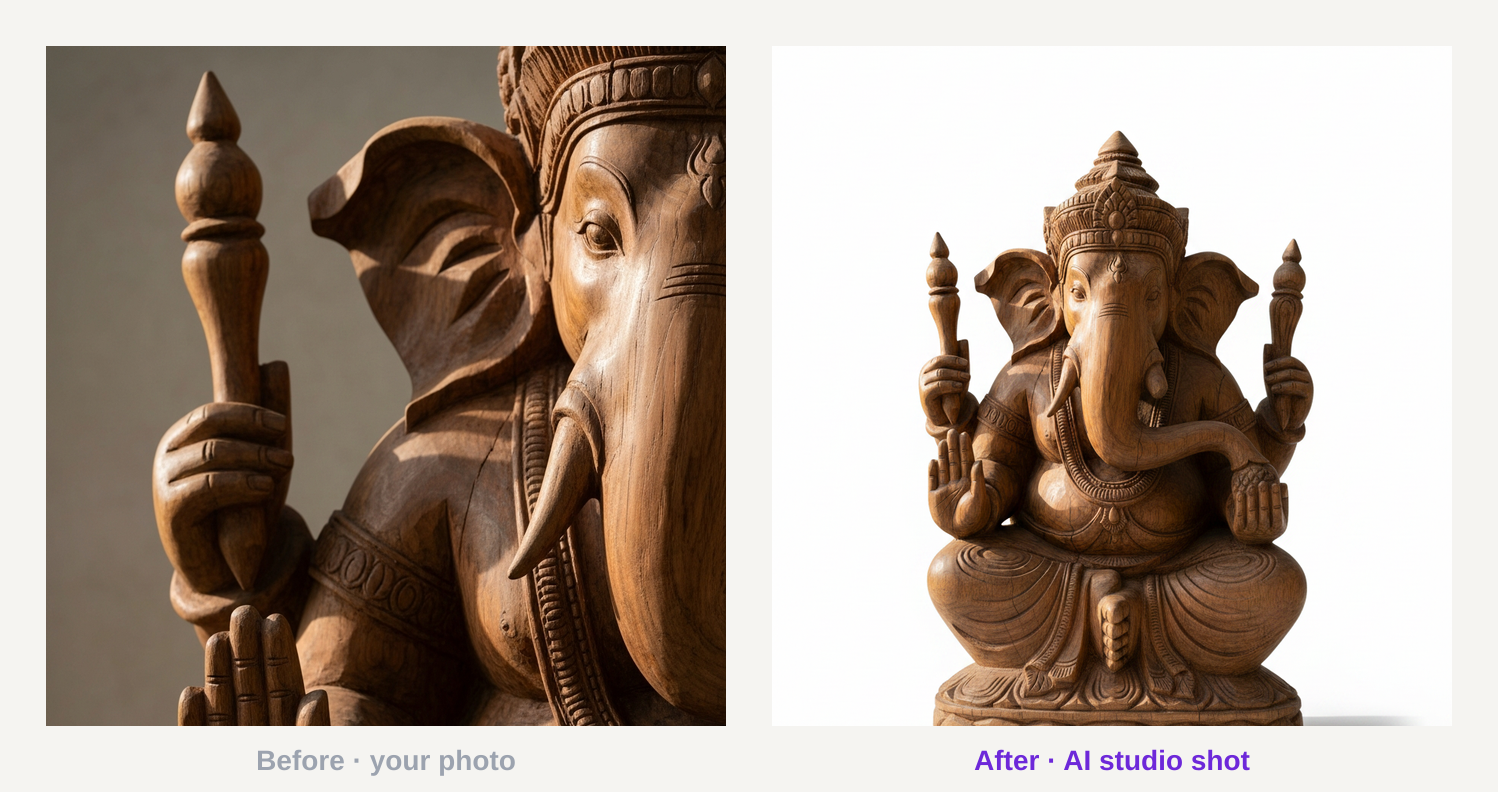 The AI photo studio turning a phone snap into a clean studio product shot